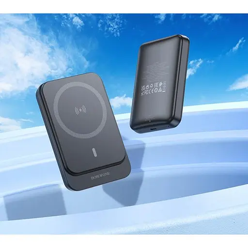 Павербанк магнітний із бездротовим зарядним Borofone BJ63A Nimble PD20W magnetic 10000mAh чорний - фото 6