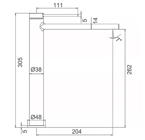 Змішувач для умивальника Frap високий чорний F1067-62 Чорний матовий - фото 4