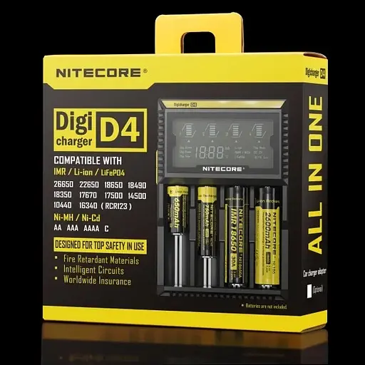 Универсальное зарядное устройство Nitecore D4 на 4 канала для аккумуляторов - фото 8