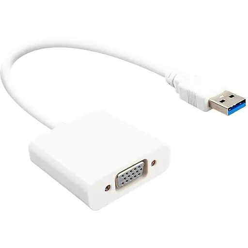 Перехідник USB 3.0 Type-A VGA Full HD 0.2 м білий