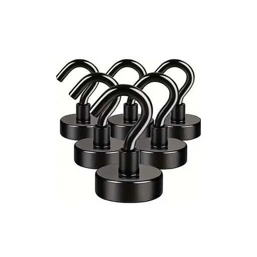 Набор магнитных крючков Semi Magnetic Hooks черный 6 шт. - фото 1