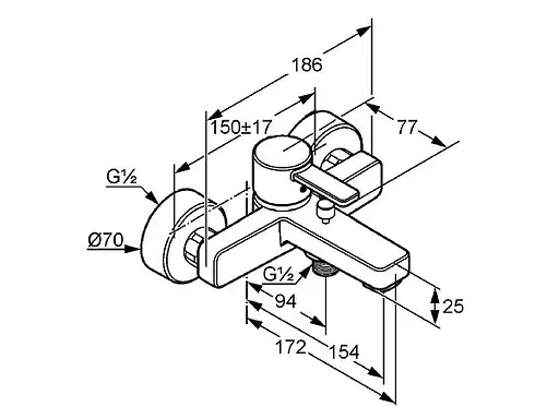 Смеситель для ванны Kludi Zenta 386700575 - фото 2