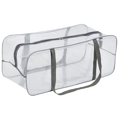Набор прозрачных сумок в роддом: размер S 30х20х15 см + размер М 40х25х20 см + размер XL 60х25х30 см (серые) - фото 4