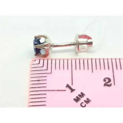 Срібні сережки Агні Крижинка з сапфіром. 2619/9Р-SPH - фото 6