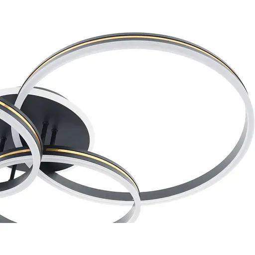 Люстра стельова Brille світлодіодна 87W WW BK+GD (WBL-54C/4) - фото 2