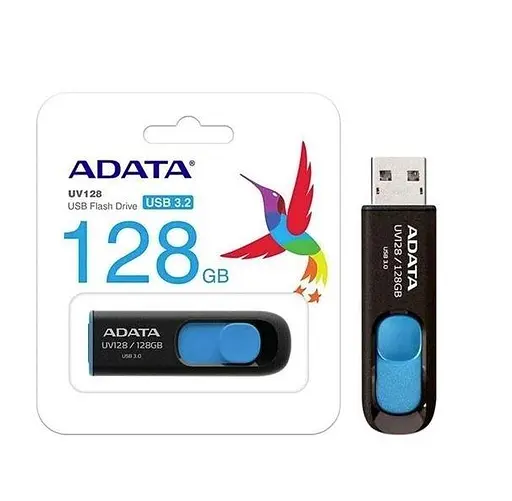 Флеш накопитель A-Data AUV 128 256 GB USB 3.2 (AUV128-256G-RBE) черно-синий - фото 4