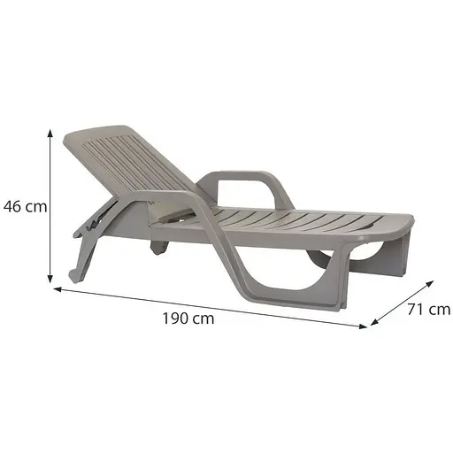 Шезлонг пластиковий Bica Zanzibar, бежево-сірий - фото 4
