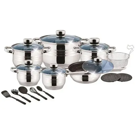 Набор кастрюль Bohmann BH2000MRB из нержавеющей стали 20 предметов - фото 1