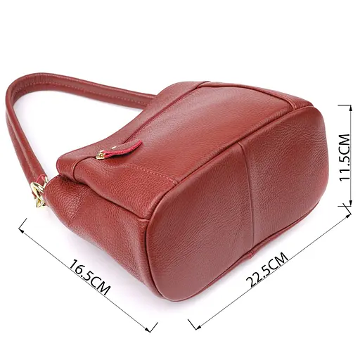 Женская кожаная сумка Vintage с тремя секциями 22.5х16.5х11.5 см sum0027629 - фото 3