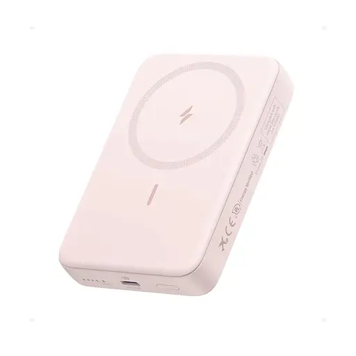Магнитный Magsafe павербанк Anker A1684 10000 mAh с беспроводной зарядкой для iPhone УМБ розовый