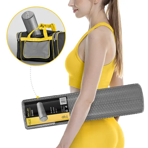 Масажний ролик 4FIZJO CARE+ EVA 60 x 15 см (валик, роллер) 4FJ0523 Grey (P-5907739314406) - фото 5