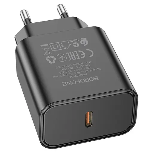 МЗП Borofone BA71A PD20W (1USB-C) Чорний - фото 3