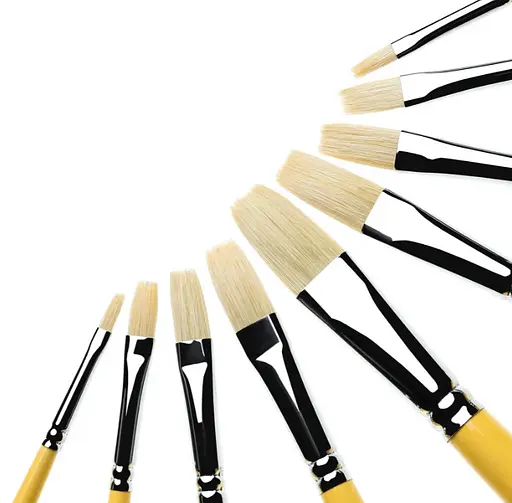 Пензель Щетина плоска 6607A №10, довга ручка, 6607A10, 99IDEAS - фото 3