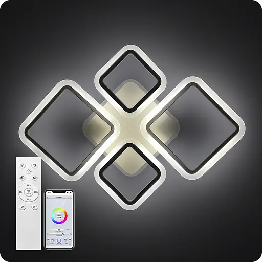 Люстра світлодіодна 517 Light 3color з пультом 96Вт Білий (01719) - фото 8