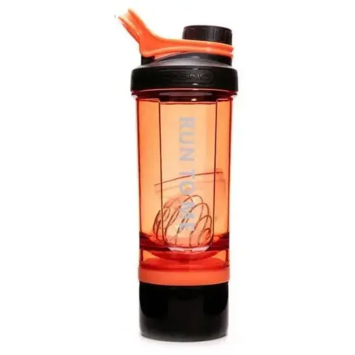 Шейкер спортивний з контейнером Casno 600 мл KXN-1199 з вінчиком Помаранчевий (KXN-1199_Orange) - фото 1