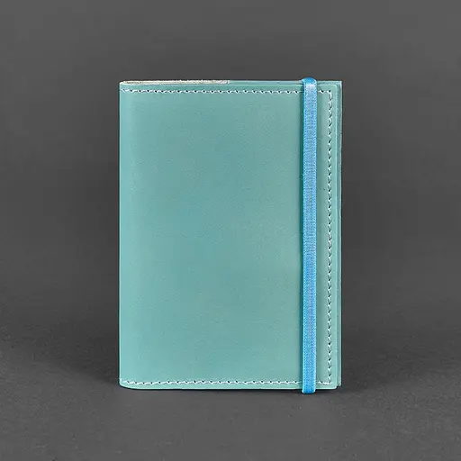 Шкіряна обкладинка для паспорта 1.0 бірюзова - фото 6