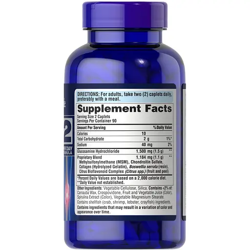 Препарат для суставов и связок Puritan's Pride Chondroitin Glucosamine MSM 2 Per Day Formula. - фото 2