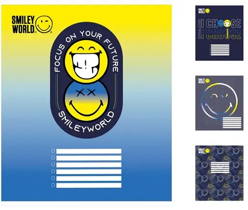 Зошити учнівські 24 аркуша клітинка. YES Smiley world, 20 шт. в упаковці
