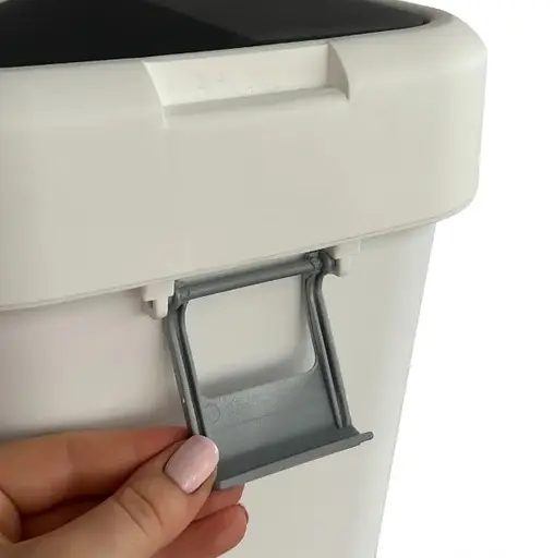 Мусорное ведро Motek на 8 л с поворотной крышкой 22.5х22.5х30 см Белый (COB-410)  - фото 2