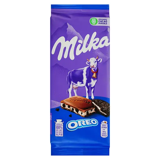 Шоколад Milka з молочною начинкою зі смаком ванілі та шматочками печива Oreo 100 г (895464)