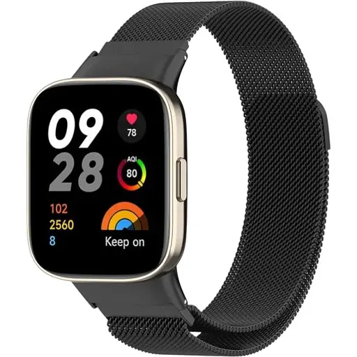 Ремешок DK для Xiaomi Redmi Watch 3 Metal Milanese Loop Magnetic (black)