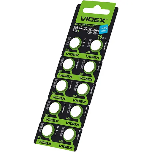 Батарейки часовые Videx AG8 (391, 1120) щелочные 1.5V 10 шт.