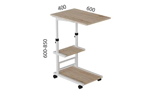 Стіл приставний Адан 62x40x60 метал Білий ДСП Дуб Сан-Марино 16мм FRD-102492 - фото 2