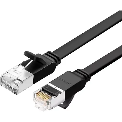 Патч-корд Ugreen NW101 Cat 6 U/UTP Pure Copper Ethernet Flat Cable 2m Black (50185) [111838]