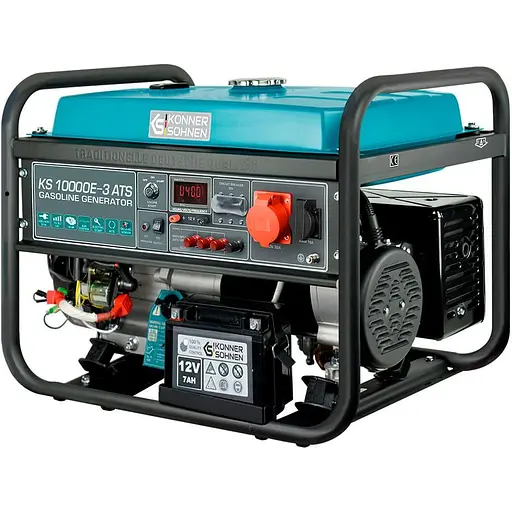 Генератор Синхронний KonnerSohnen KS 10000E-3, 400В, 7.5кВт, 3 фази, АВР (ATS), електростартер, 89.2кг / 7500 Вт / Бензин (KS10000E-3ATS) - фото 1