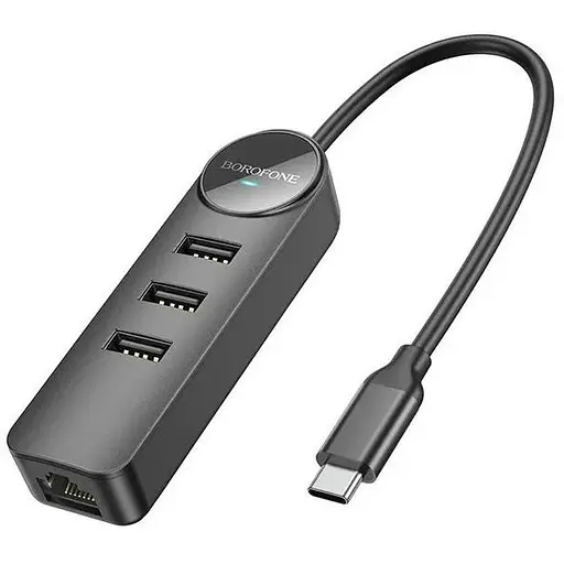 Конвертер Адаптер Borofone DH6 Erudite 4-in-1 Gigabit Ethernet Adapter 20 см