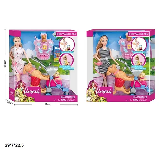 Кукла Anyali, 777-2, 29 см, с животными, коляской и аксессуарами (в ассортименте) - фото 2