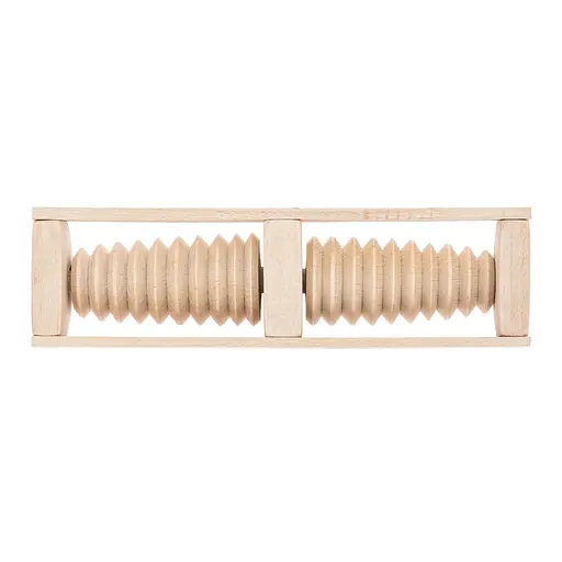 Масажер для стоп дерев'яний для профілактики плоскостопості та рефлекторного масажу на 2 ролики на дві ноги., Woodly 87037 - фото 4