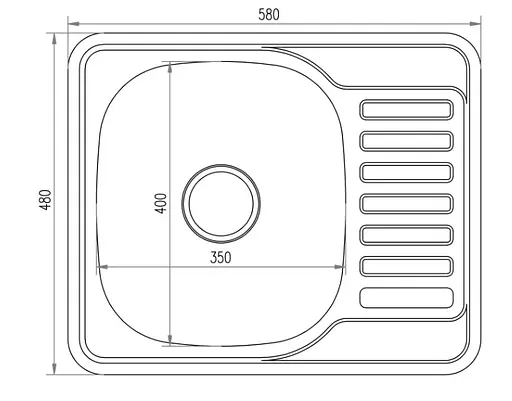 Кухонная мойка Brinex 5848 0,8 мм, врезная BRIN5848SAT08 - фото 6