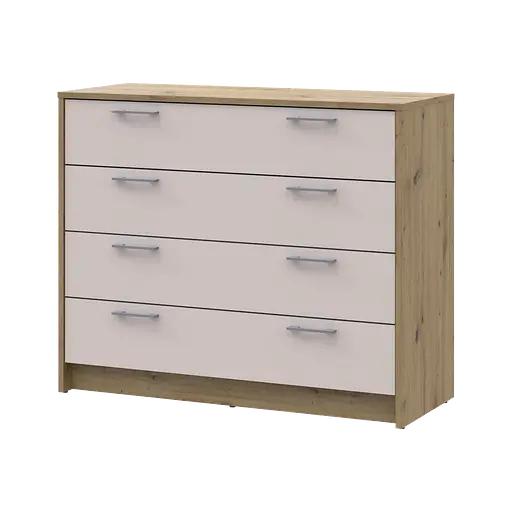 Комод Doros Ронди Дуб Артизан/Кашемир 4 ящика 100х40х82 (41516187)