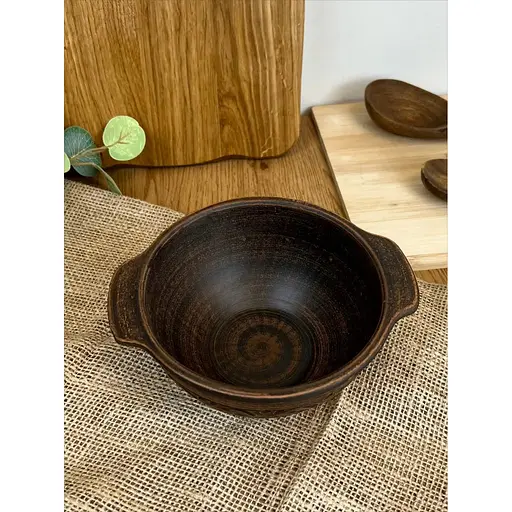 Бульонница керамическая (глиняная) резная 600 мл Декор - фото 2