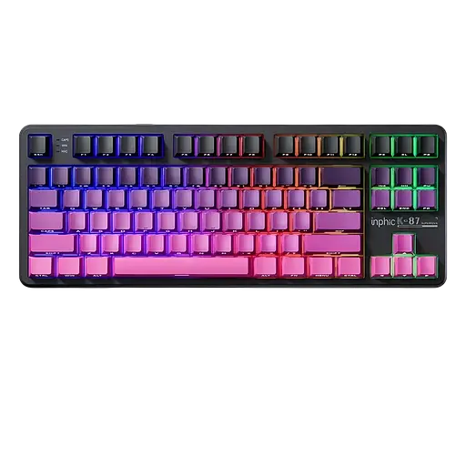 Клавіатура INPHIC K87 Black-Gold Switch Side Printed Gradient Black Pink