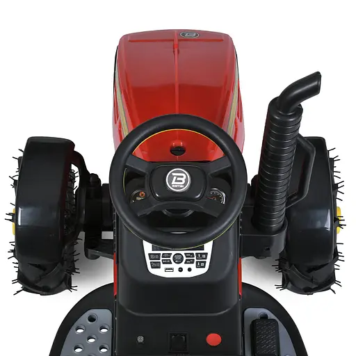 Дитячий електротрактор Bambi з причепом M 4619ABLR-3, червоний — потужний, музичний, на гумових колесах - фото 8