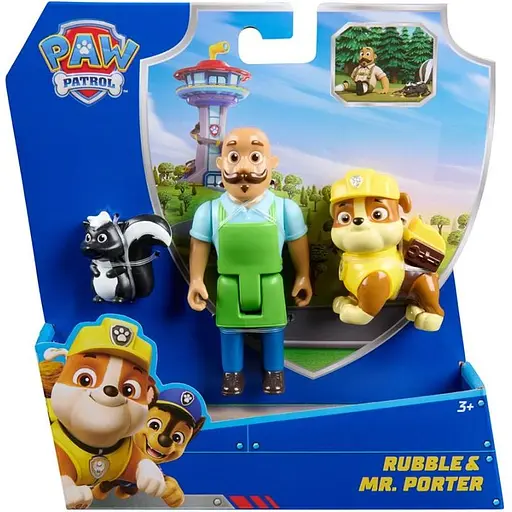 Набір колекційних фігурок Paw Patrol Цуценя-рятівник Кремез, містер Портер  та скунс (SM97242/6072996) - фото 1