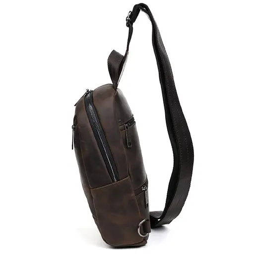Рюкзак слинг кожаный с карманами TARWA 29х17х8 см sum0028240 - фото 4
