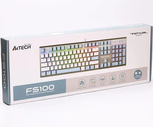 Клавіатура A4Tech Fstyler FS100 USB Blue (FS100 (Icy Blue)) - фото 10