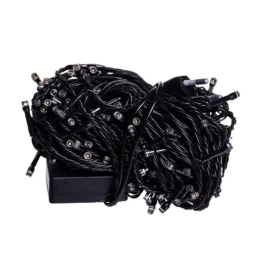 Новорічна гірлянда кімнатна нитка GarlandoPro 16 м 160 LED чорний провід Біле світло W160LED16MBW - фото 4