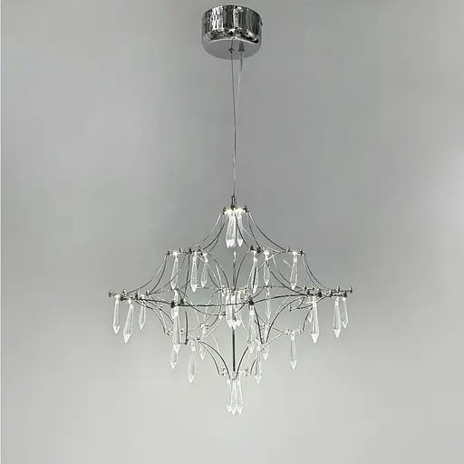 Невагома срібна Led люстра d60 см | Арт. MJ 156-600 CH | Line F - фото 9