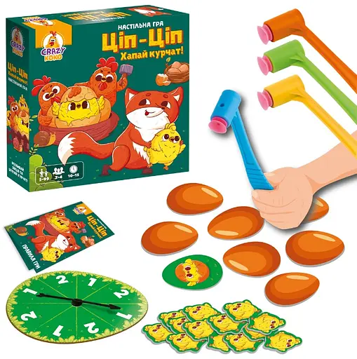 Гра настольная Vladi Toys, развлекательная, Цып-Цып Хватай цыплят!, на украинском