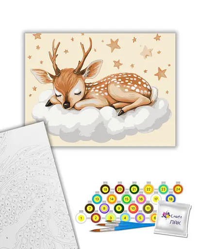 Набір для розпису ArtCraft Оленятко на хмаринках 30х40 см (11598-AC) - фото 2