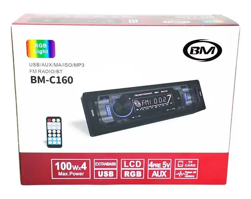 Автомобільний мультимедійний ресивер 1DIN з Bluetooth і RGB-підсвіткою, магнітола з підтримкою USB, TF/microSD і AUX, MP3 - фото 7