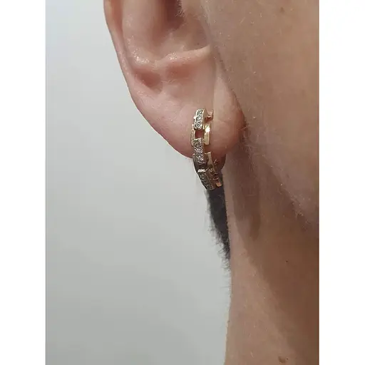 Золотые серьги Гаразд с фианитами. 3532488 - фото 2