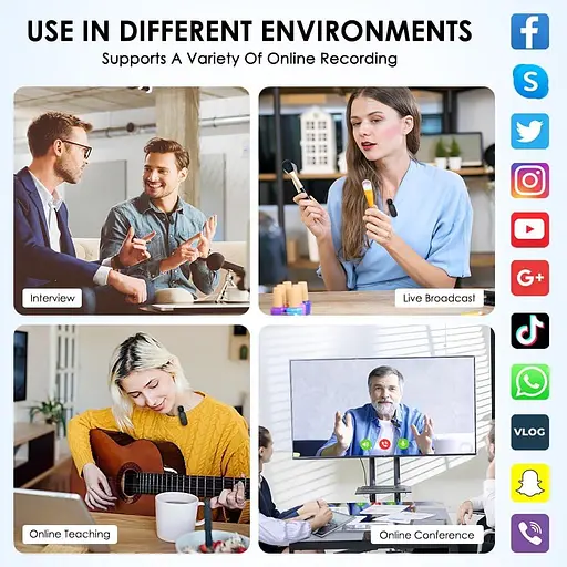 Бездротові мікрофони Lavalier для iPhone, iPad, Android, із зарядним футляром та адаптером 2 шт - фото 8