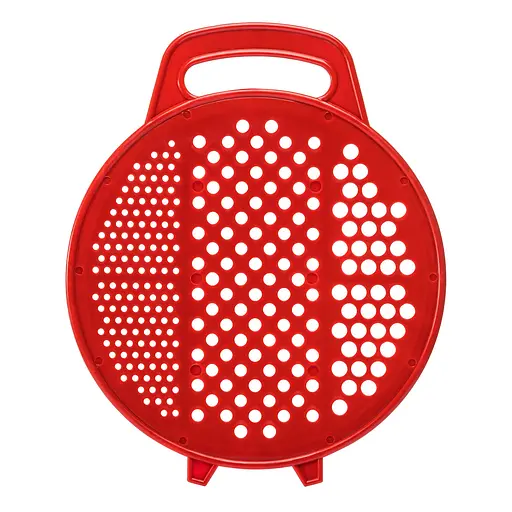 Терка пластмассовая круглая для детского питания и картофеля 24 см, Kitchette Красный 83845 - фото 4