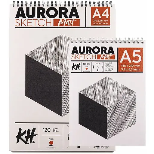 Альбом для эскизов на спирали Aurora Smooth & Matt 120 г/м2 20 л белый - фото 2