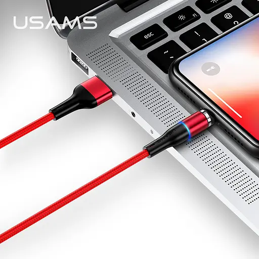 Кабель Usams Lightning Aluminum Alloy Магнітний US-SJ352 U32 1 м 2.4A - фото 2